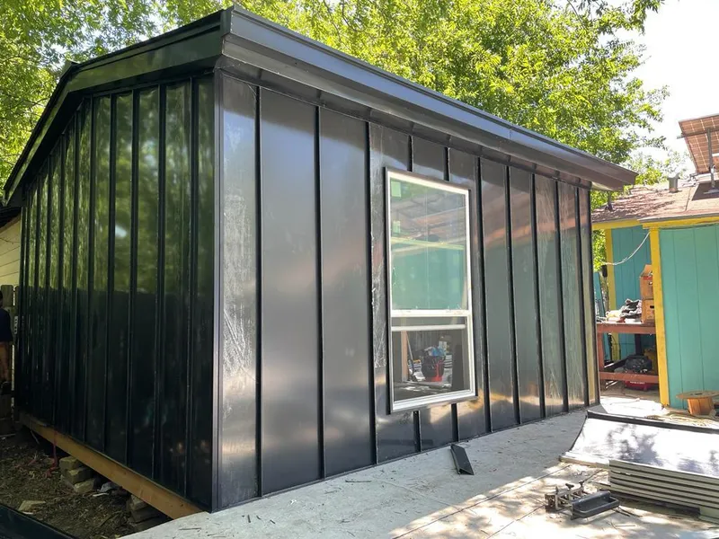 Black standing seam metal wall panels for Metal Roof Installation in Wantage